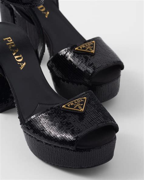 prada sandal platform|Prada denim sandals.